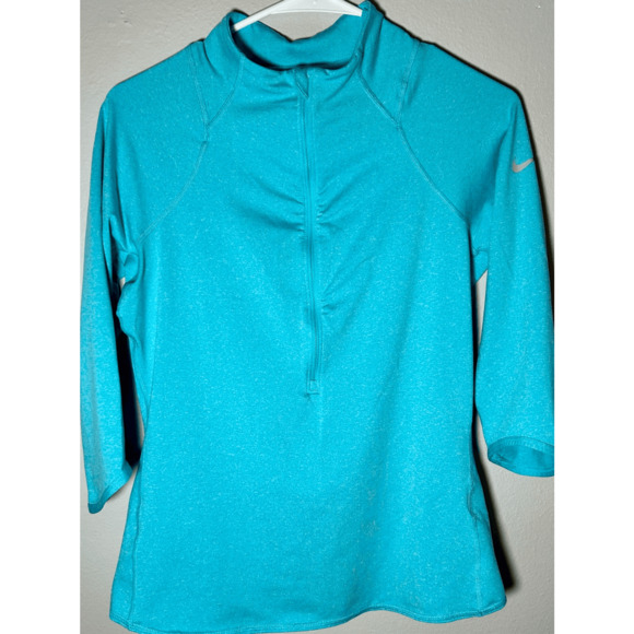 Nike Women’s Light Blue Dri-fit Active Running Jacket 3/4 Sleeves Sz M - Picture 2 of 7